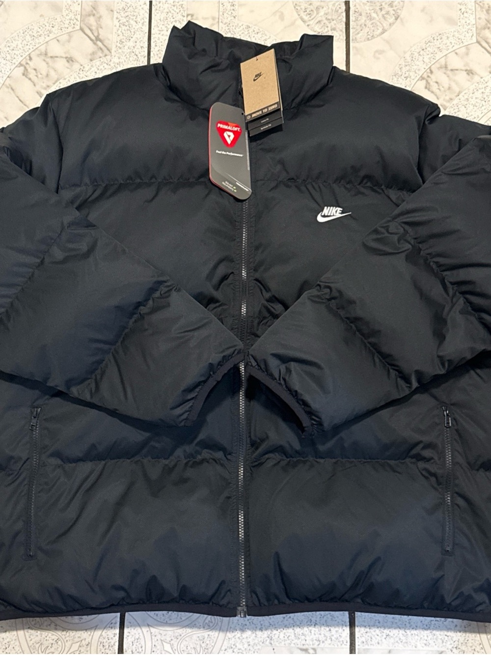 New Nike Sportswear Club Puffer Jacket Black White Men's Size XXL FB7368-010